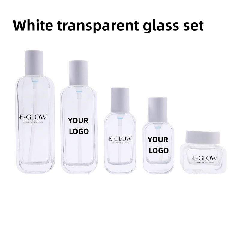 Luxury Skincare Containers - 【Logo Custom】1Pcs Luxury Clear Glass Skincare