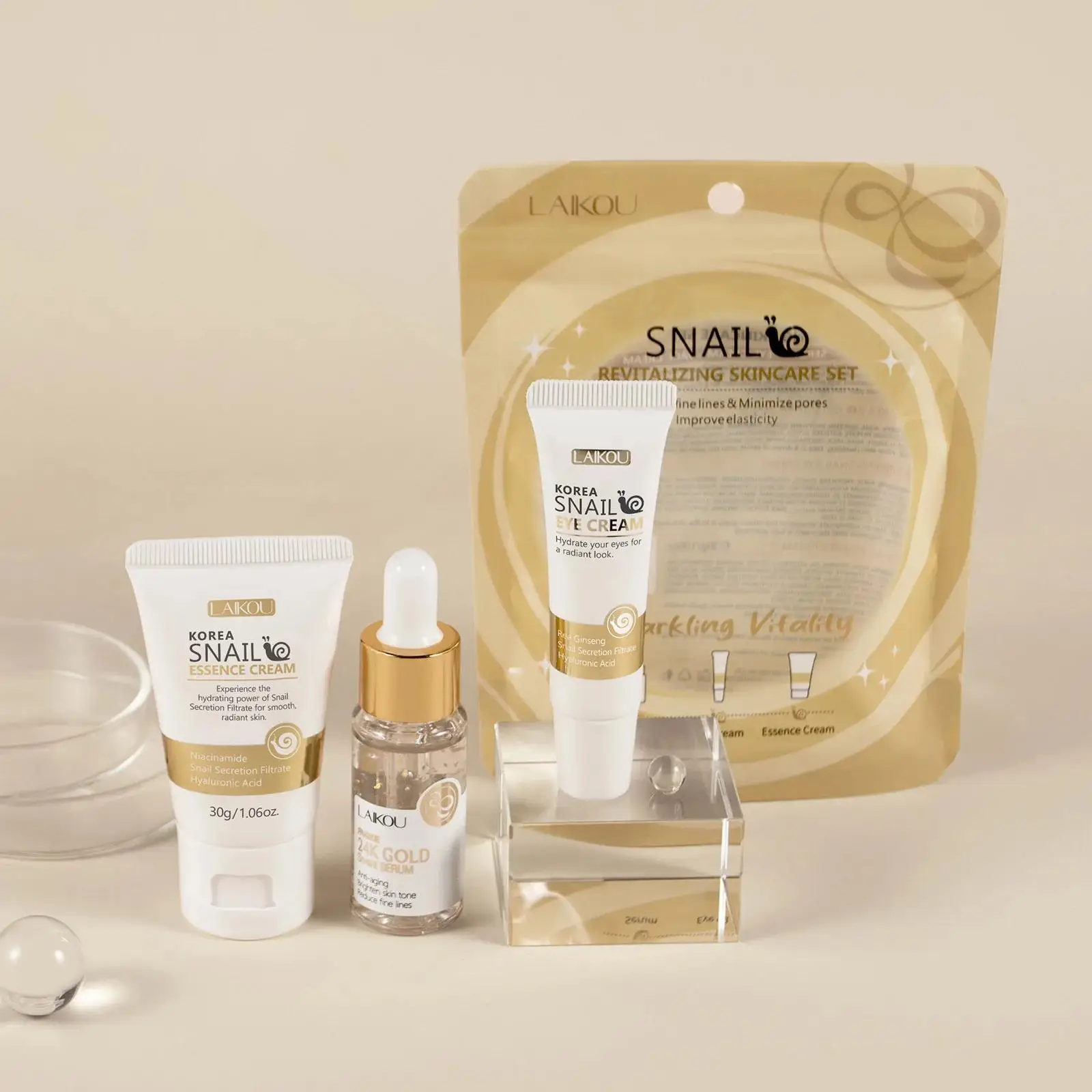 Luxury Skincare Line - 24K Gold Snail Repair Serum Eye