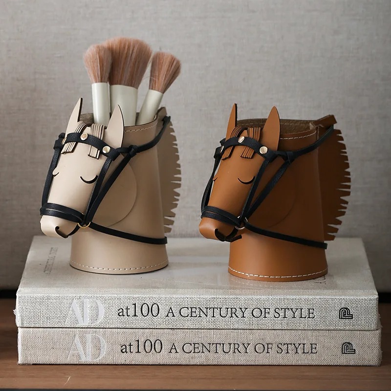 Luxury Skincare Containers - Luxury Leather Horse-head Storage Box –