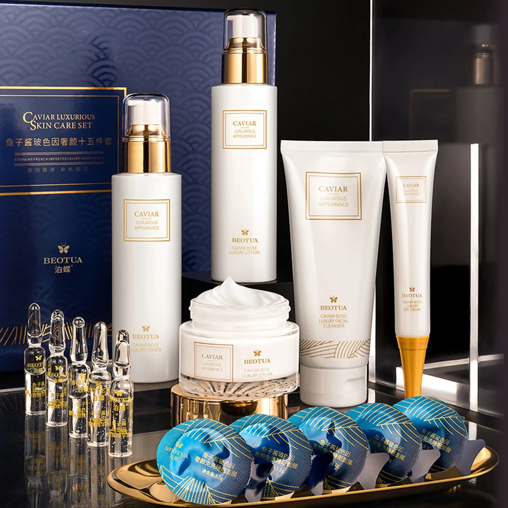 15PCS Caviar Skin Care Set Fac - Luxury Skincare Kit recension och pris
